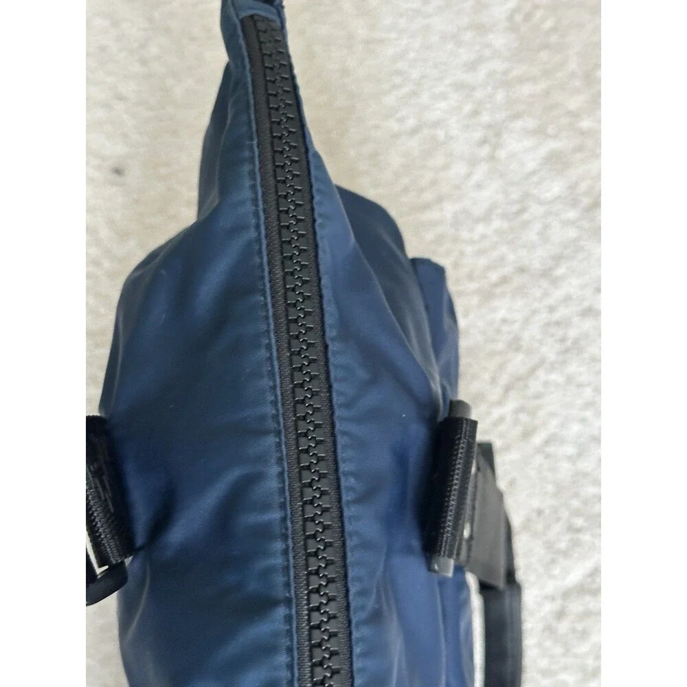 Lauren Ralph Lauren Navy Blue Nylon Duffel Overnight Weekend Travel Tote Bag